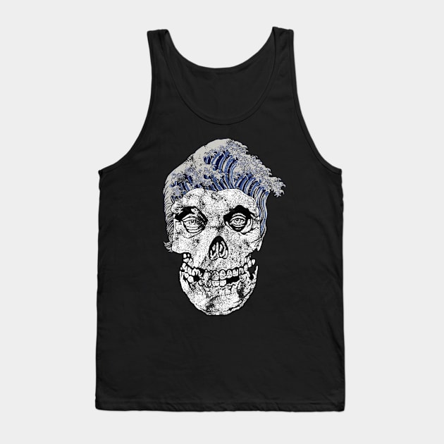 Skull Head Waves Color Tank Top by FUMANTO